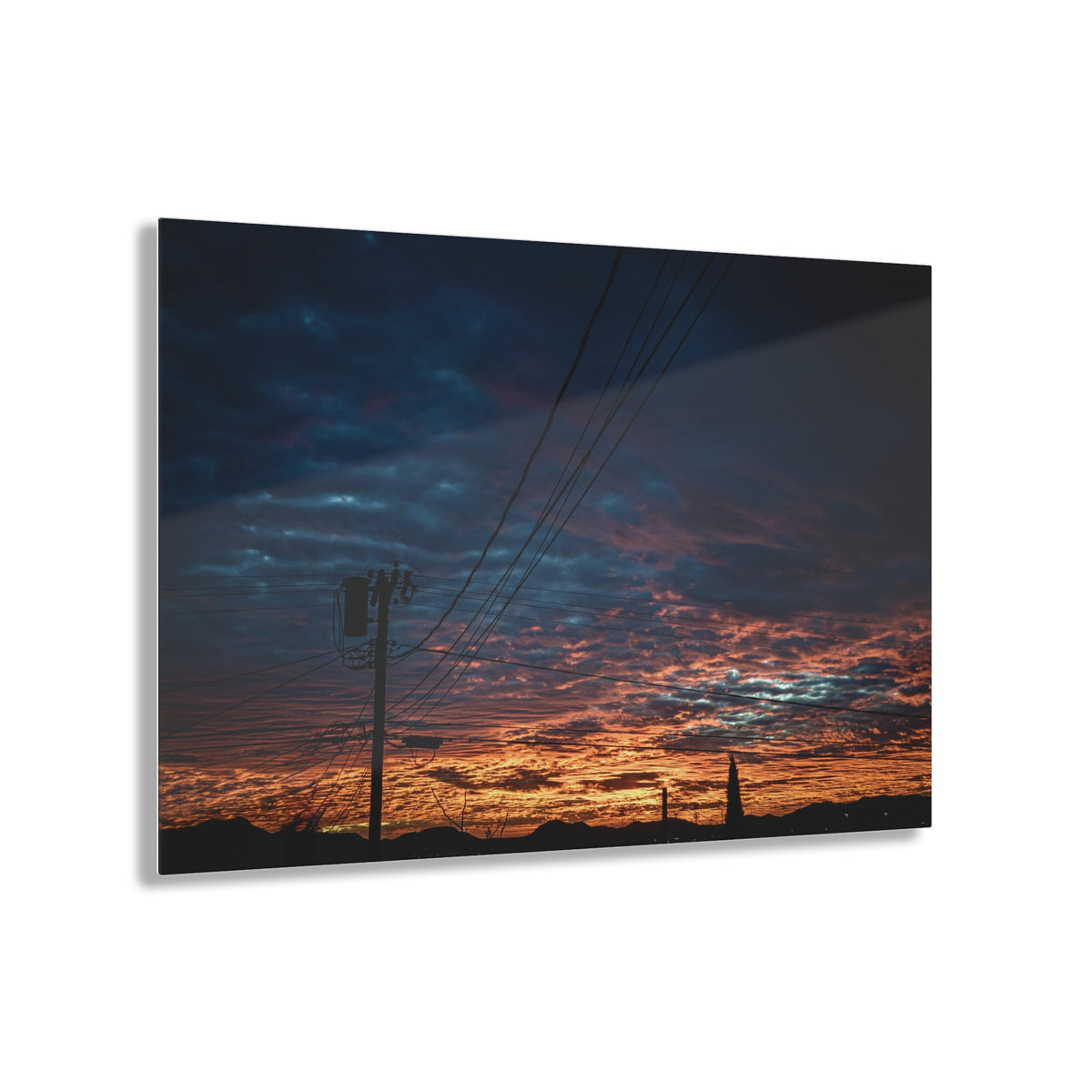 Sunset On A Wire, Acrylic Print by Printify
