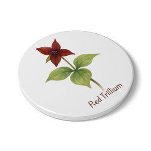 Red Trillium Art Coaster by Printify