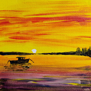 Trio of Maine sunsets by Joyce Maura Anderson