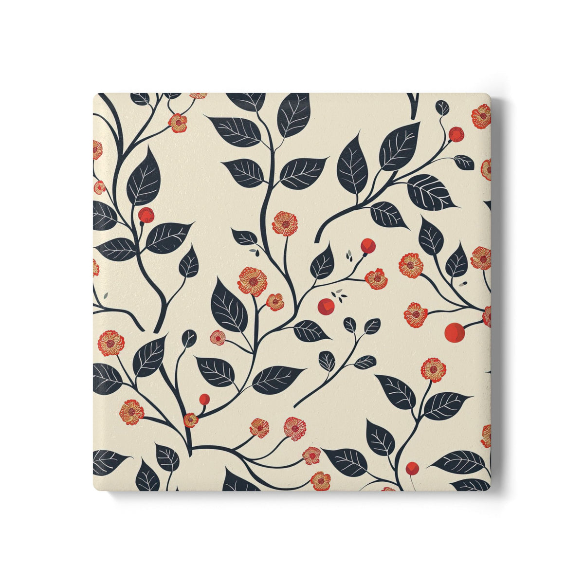 Cherry Blossom Ceramic Coaster by Printify