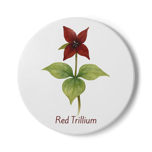 Red Trillium Art Coaster by Printify