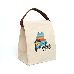 Maine State Retro Canvas Lunch Bag by Printify