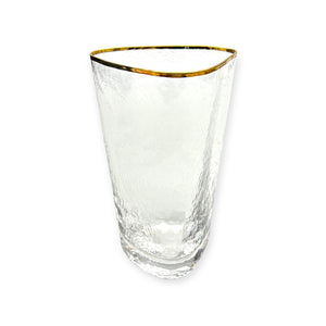 Triangular Highball Gold & Silver Rim Glass by Zodax