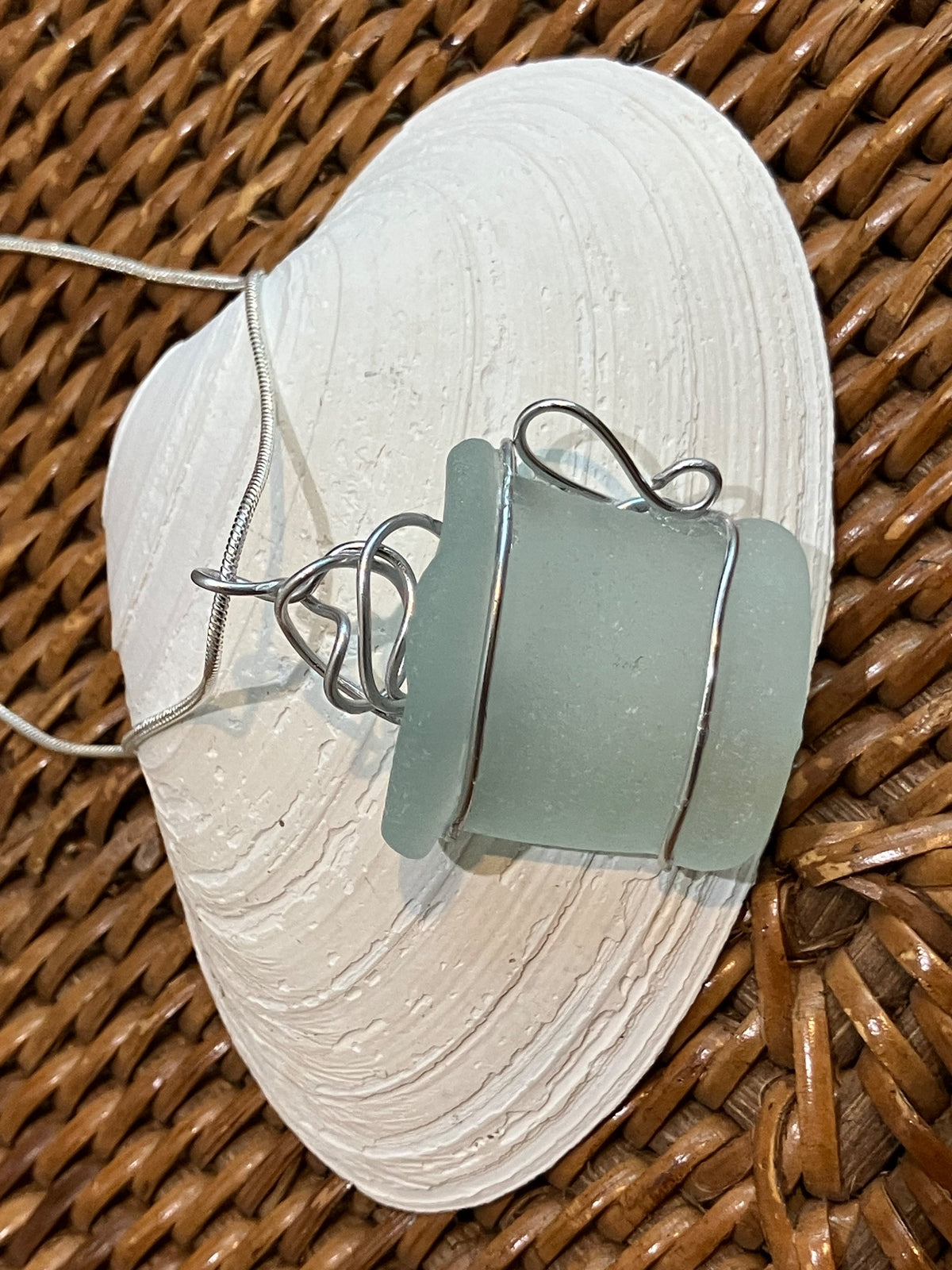 Necklace-sea glass coffee mug by Tonya Arnold