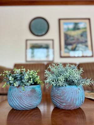 Copper Patina Self-Watering Planter (Coastal Texture Series) — Made in Maine, USA by This Rad Life