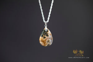 Ocean Jasper Teardrop Pendant - with Italian Sterling Silver chain by Joe Foster