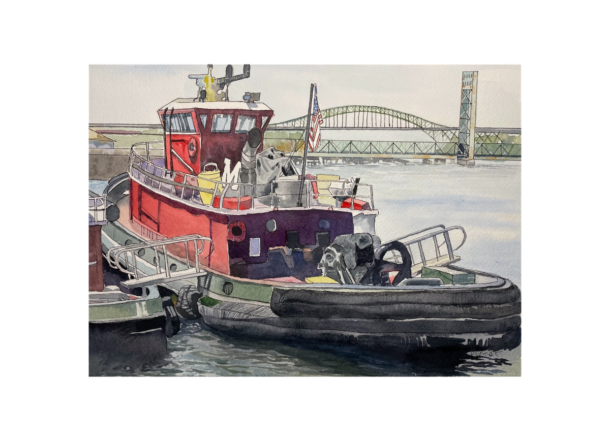 Tugboat Alley Between the Bridges, Portsmouth by Rebecca Thomas