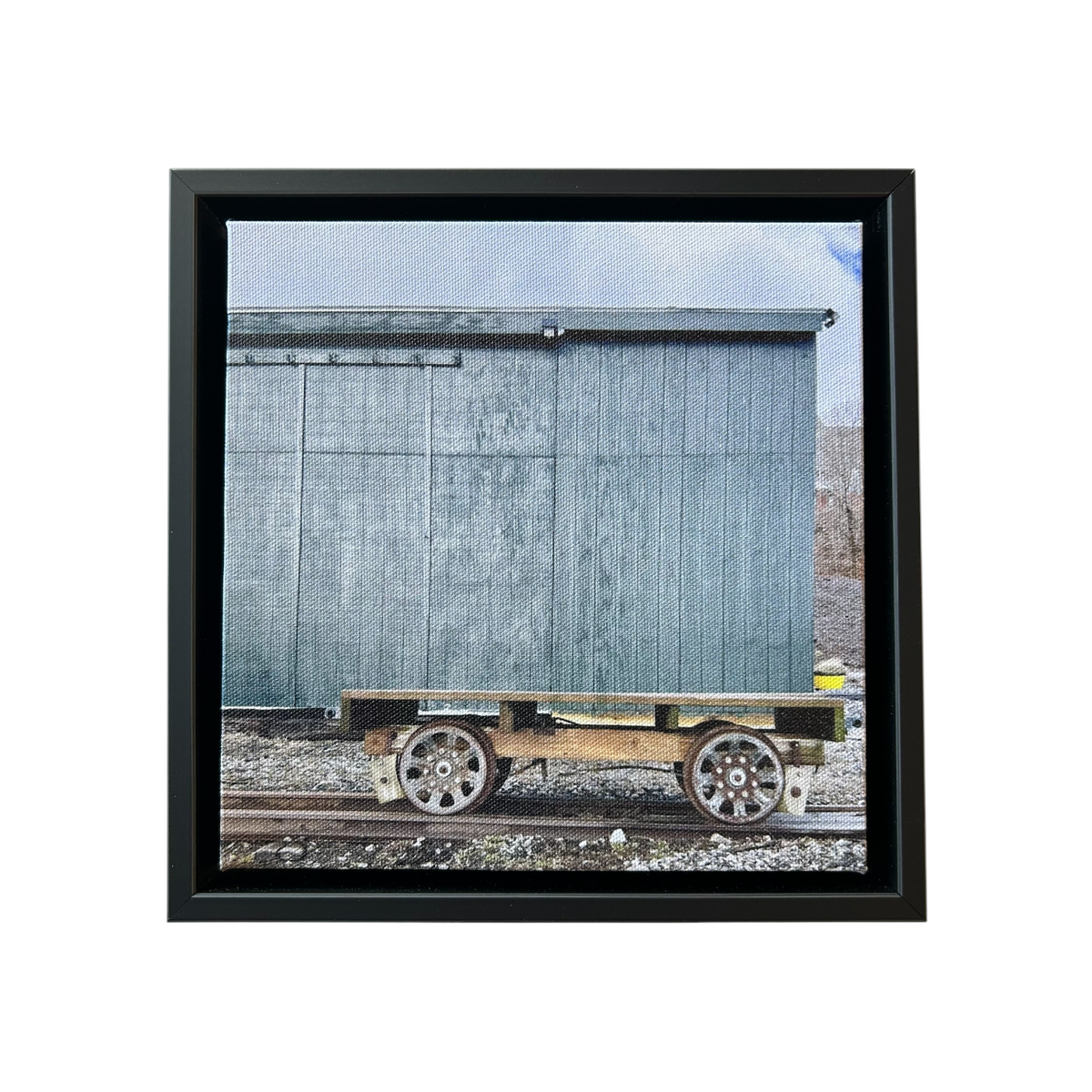 Blue Railroad Car Canvas Print by David Sullivan