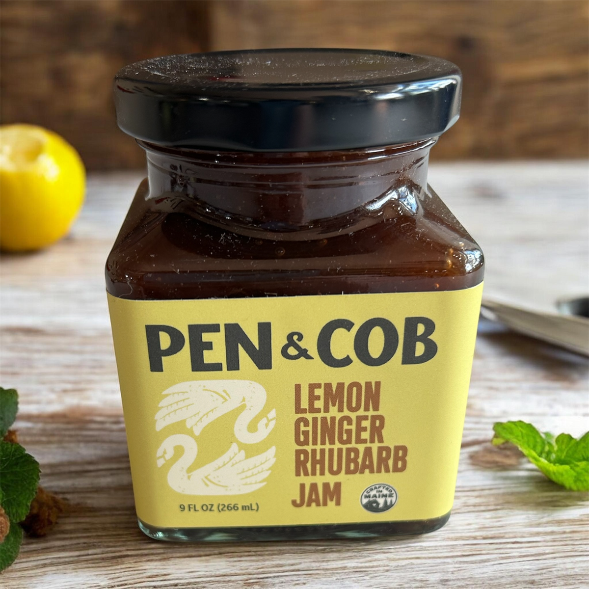 Lemon Ginger Rhubarb Jam by Pen & Cob