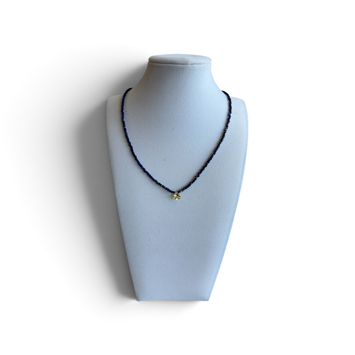 Square Lapis w/ Citrine Necklace by Nance Trueworthy