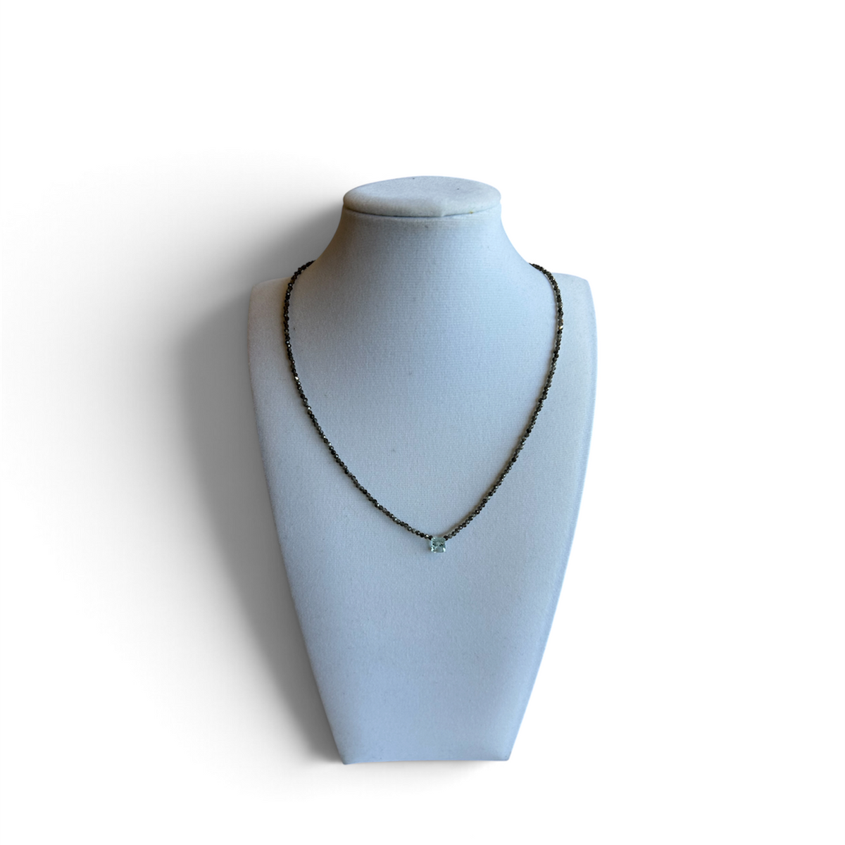 Gray Moonstone w/Fancy Blue Topaz by Nance Trueworthy