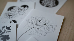 Hidden Peony greeting card by Edgecomb Potters