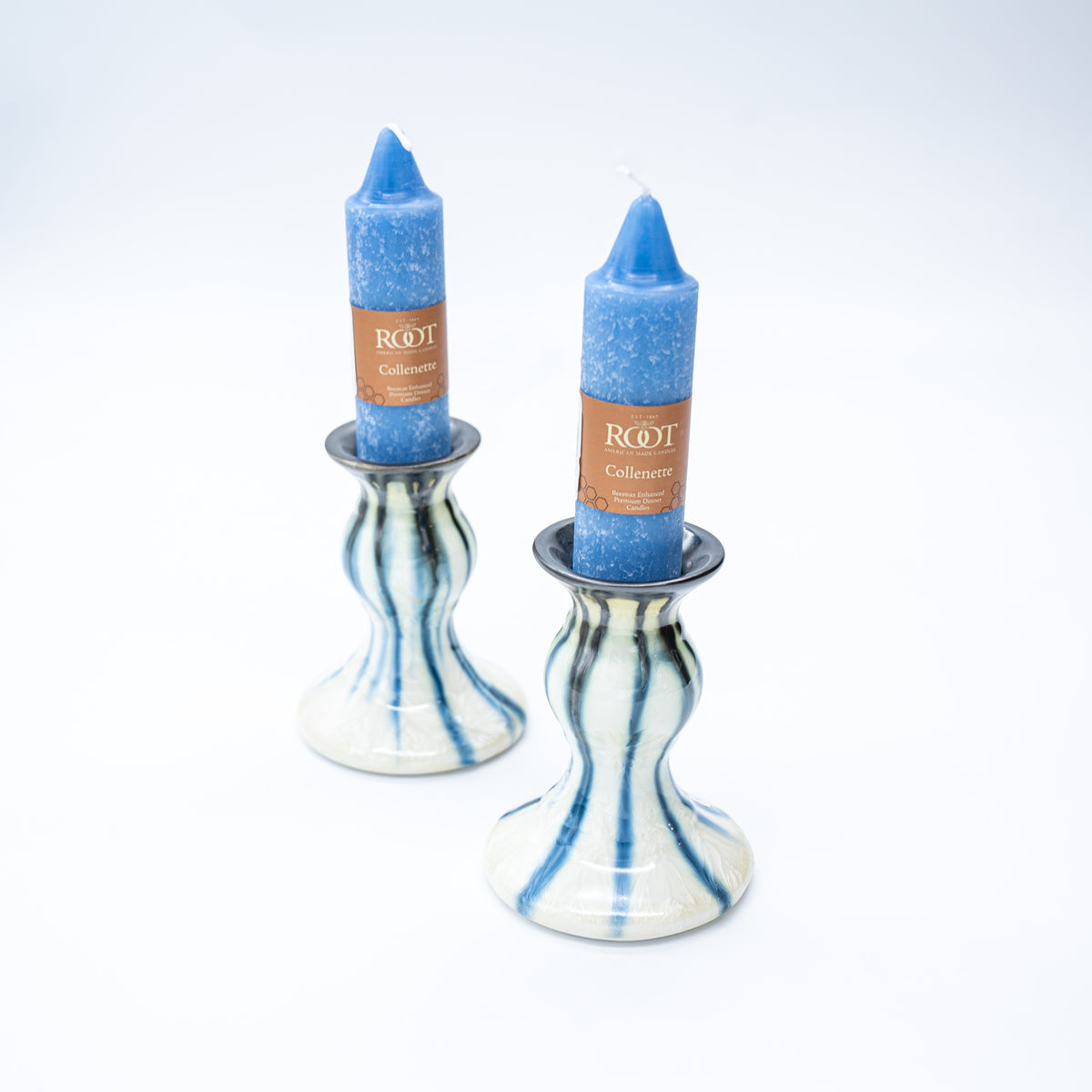 Candlesticks Short, pair Pottery by Edgecomb Potters
