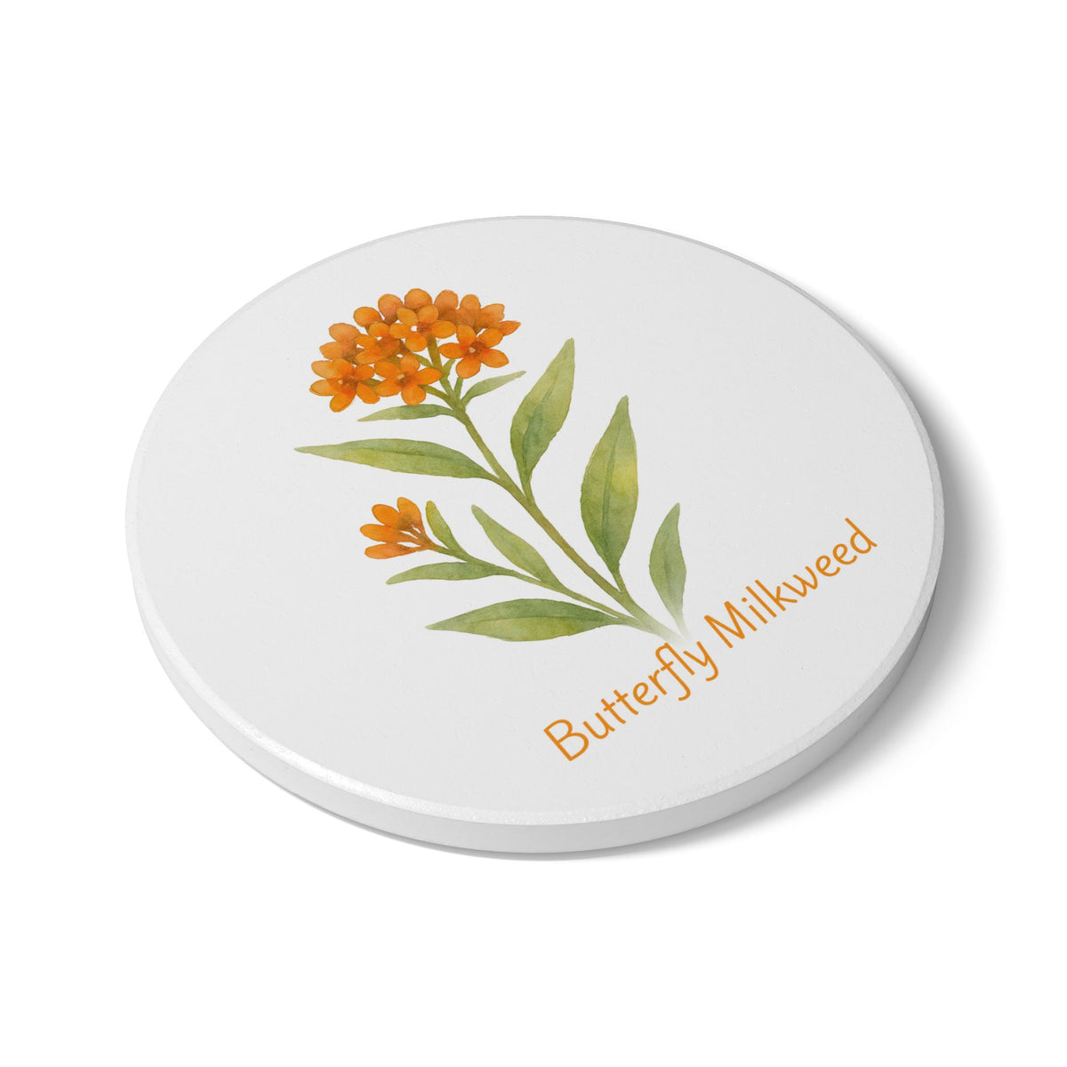 Butterfly Milkweed Art Coaster by Printify