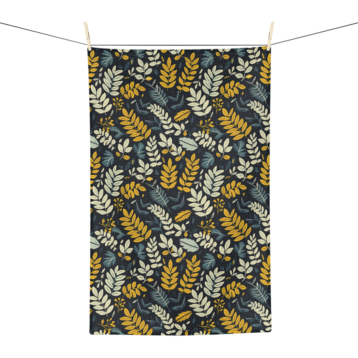 Tea Towel Fern Pattern Tea Towel - Microfiber by Printify
