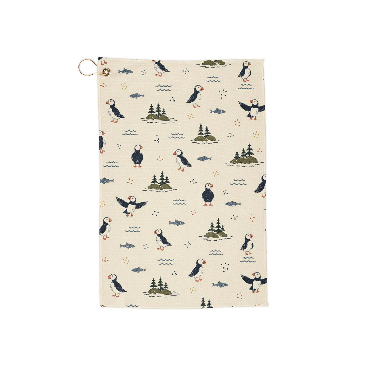 Puffinn Maine Golf Towel — Coastal Puffin Design by Maine Pottery Co.