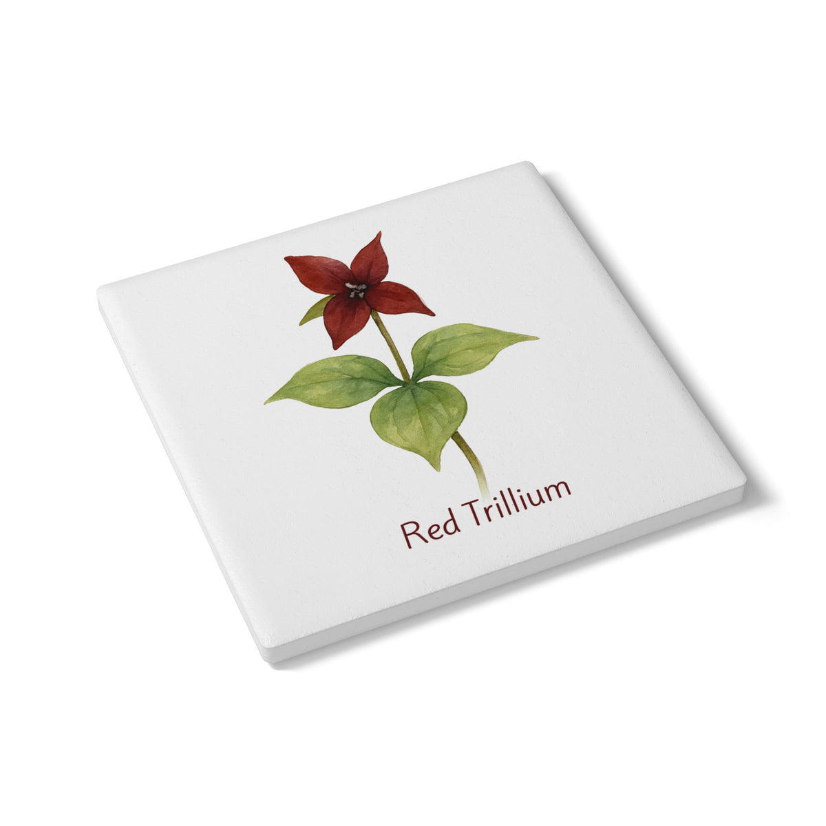 Red Trillium Art Coaster by Printify