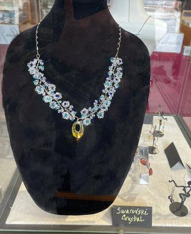 Swarovski Crystal Floral Necklace by Bill Stonebreaker