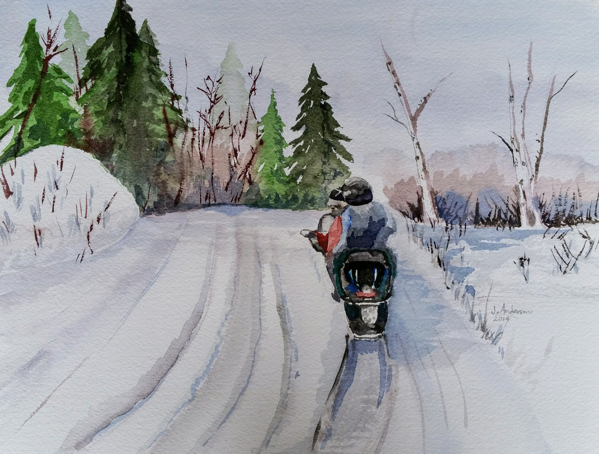 Print: Winter Vacation in MaineAC by Joyce Maura Anderson