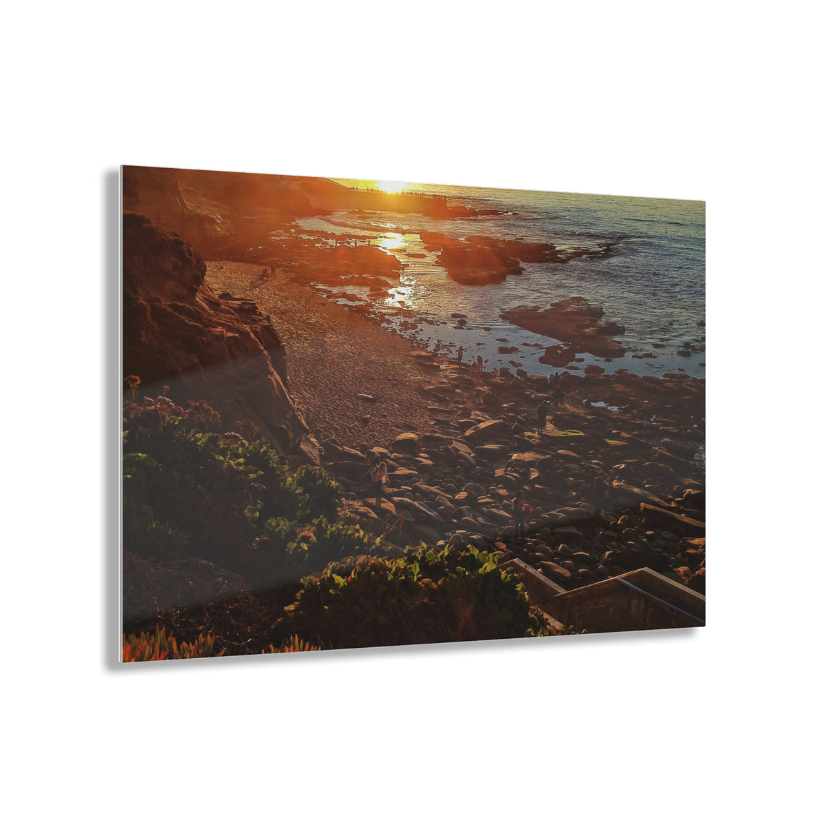 Golden Shores Acrylic Print by Printify