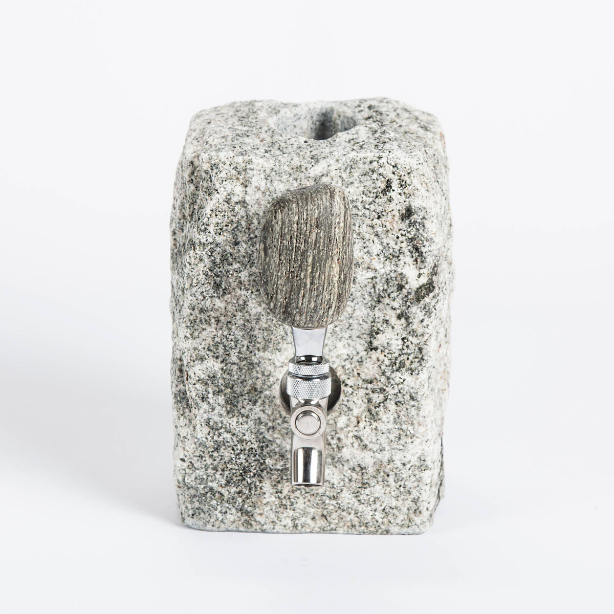 Stone Drink Dispenser: Gray / Stainless by Funky Rock Designs (F)