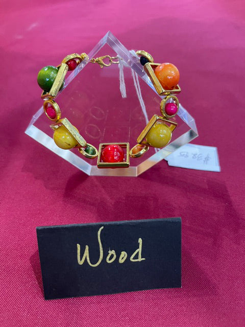 Wood & Gemstone Bracelet by Bill Stonebreaker