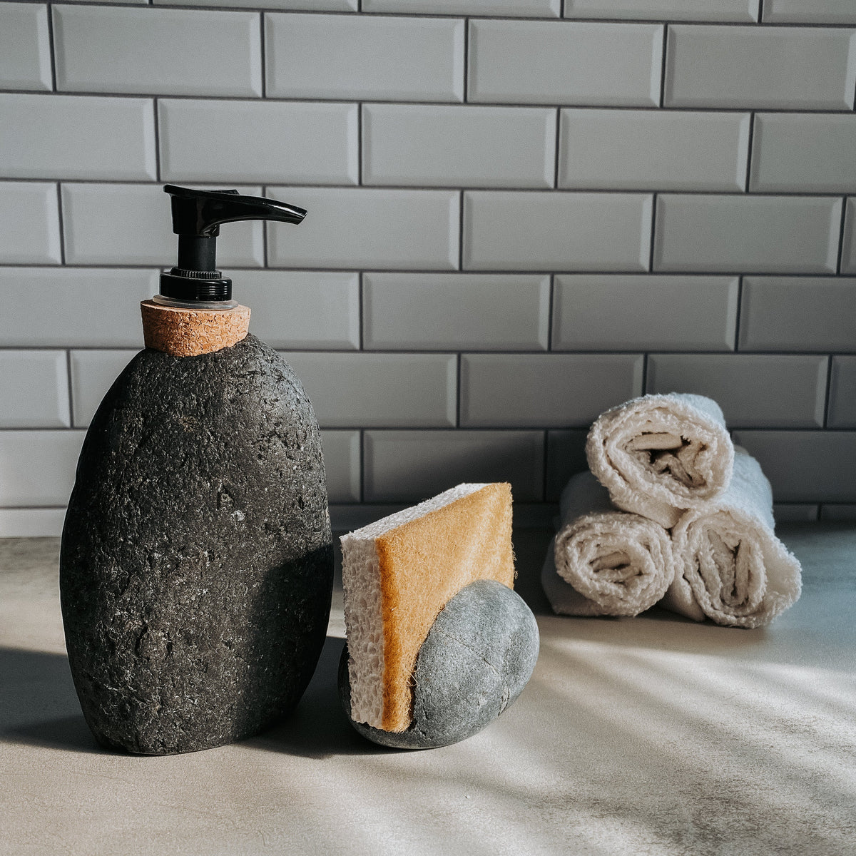 Stone Soap/Lotion Pump Dispenser by Funky Rock Designs (F)