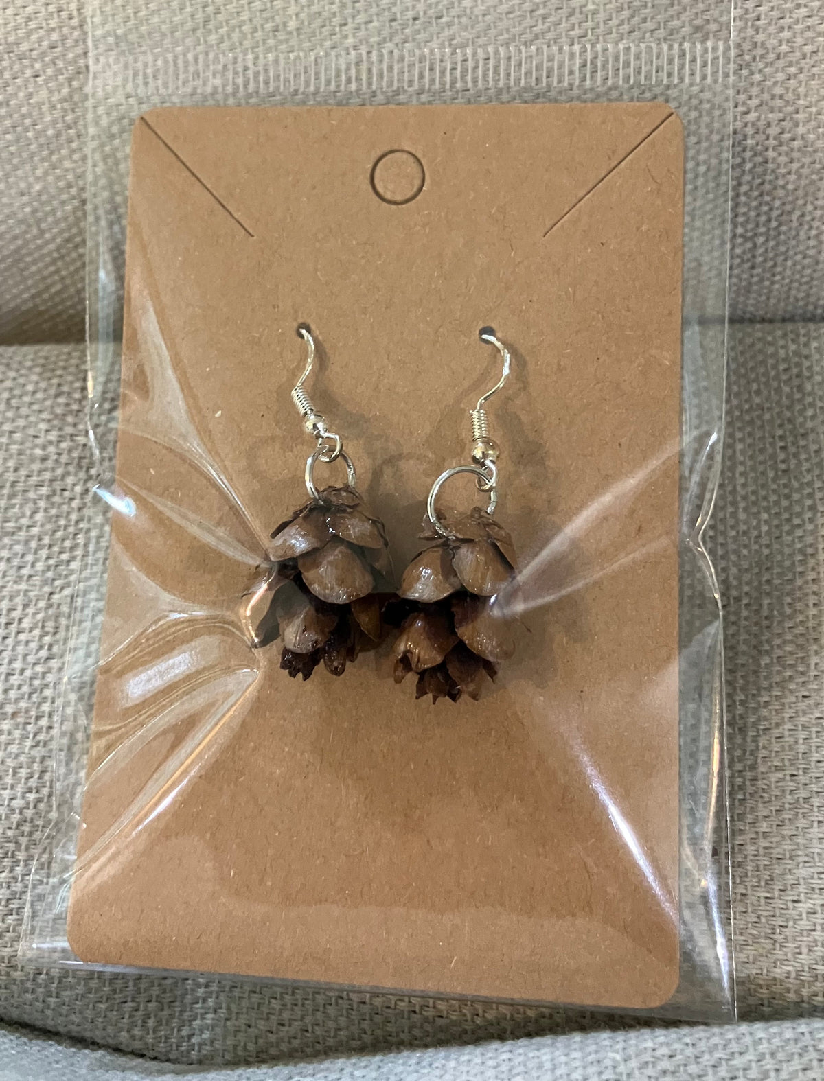 Hemlock cone earrings by Tonya Arnold