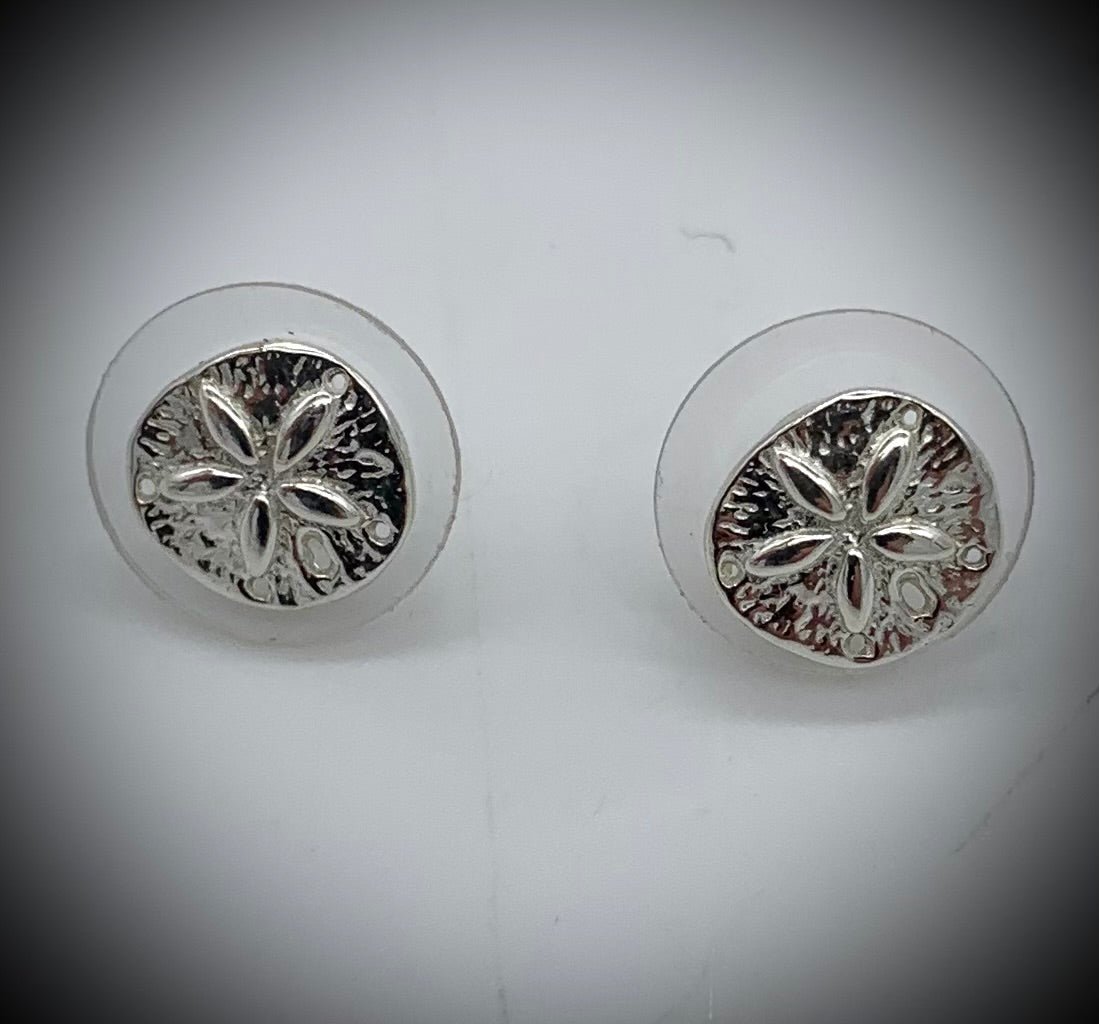 Small Sand Dollar Post Earrings Jewelry by Edgecomb Potters