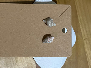 Tiny snail studs by Tonya Arnold