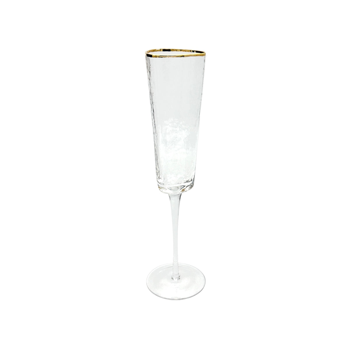 Triangular Gold Rim Champagne Flute by Zodax