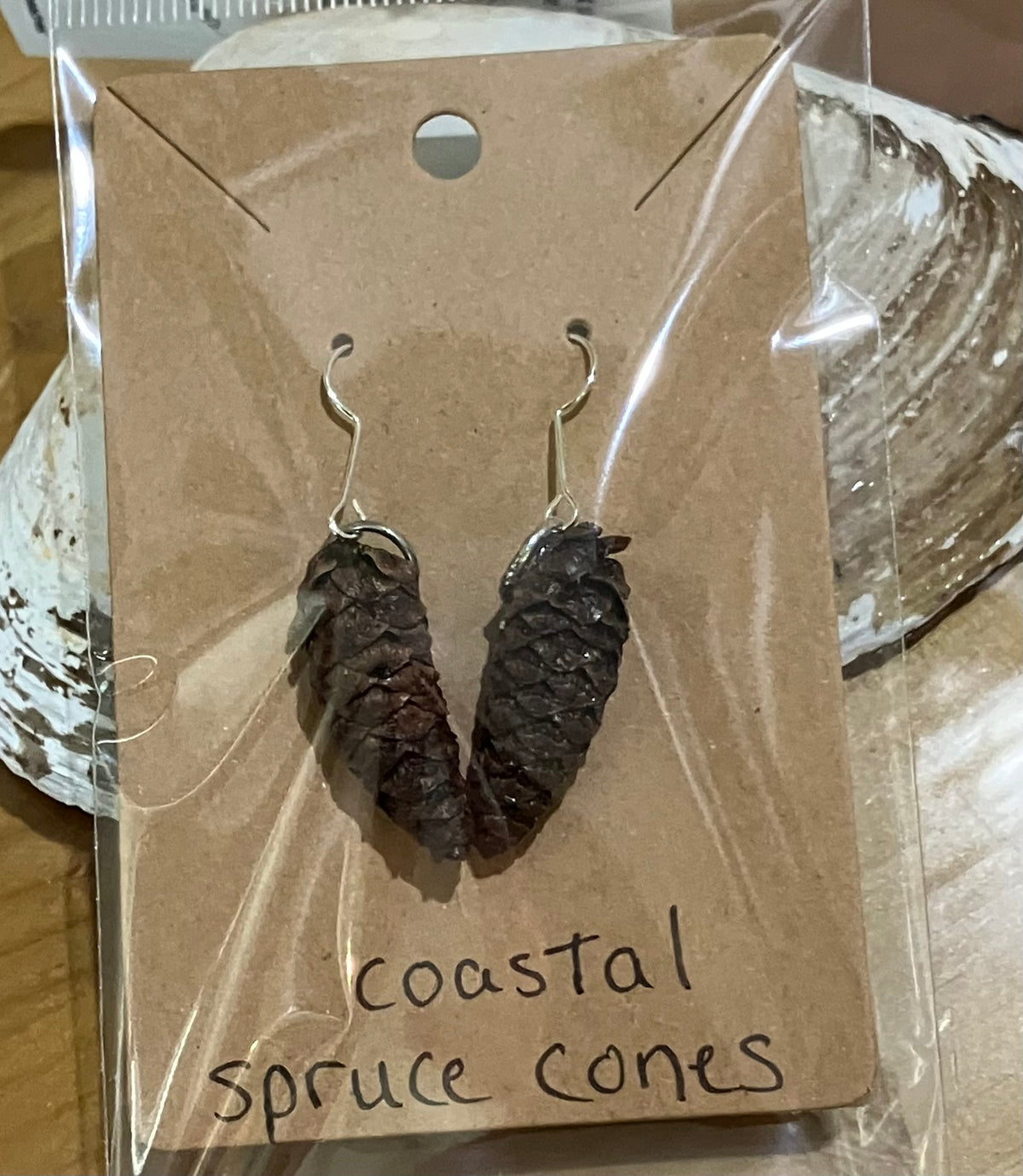 Coastal Spruce Cone earrings by Tonya Arnold