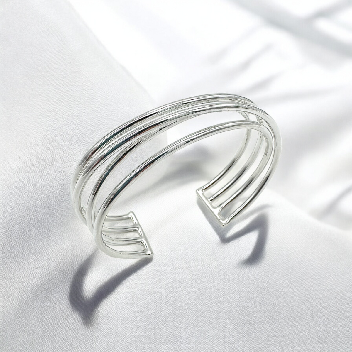 Overlapping Wired Cuff by Zina Sterling Silver