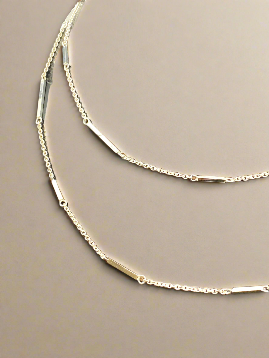 Bar Link Station Necklace by Zina Sterling Silver