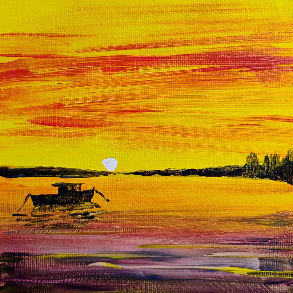 Trio of Maine sunsets by Joyce Maura Anderson