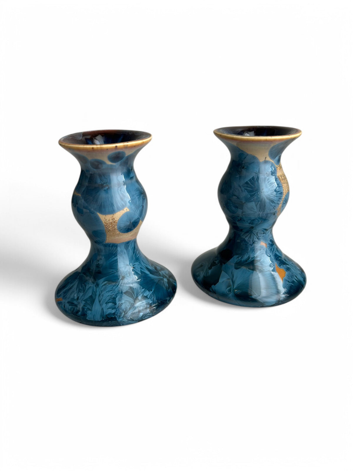 Candlesticks Short, pair by Edgecomb Potters