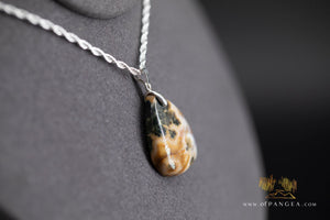 Ocean Jasper Teardrop Pendant - with Italian Sterling Silver chain by Joe Foster