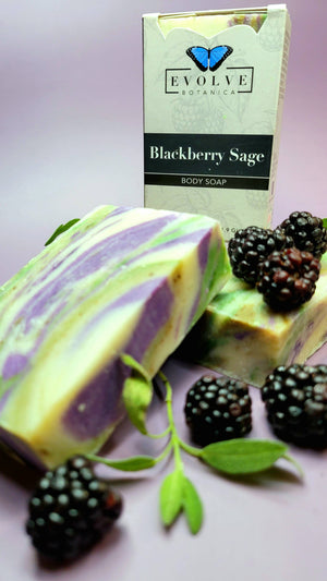Natural Bar Soap handmade - Blackberry Sage by Evolve Botanica
