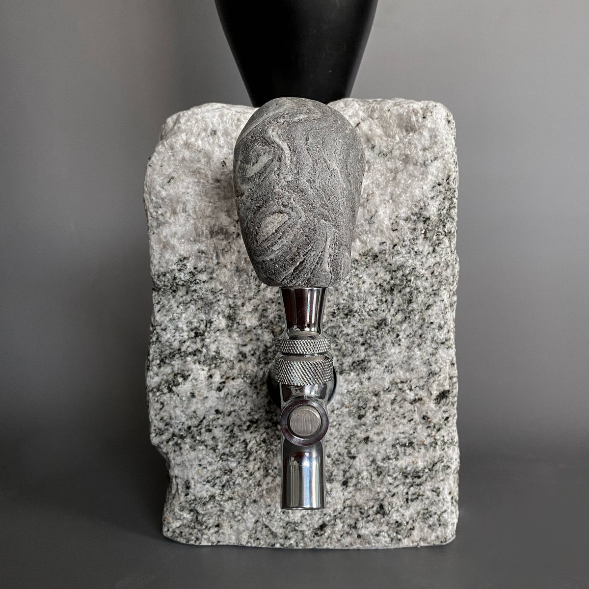 Stone Drink Dispenser: Gray / Stainless by Funky Rock Designs (F)