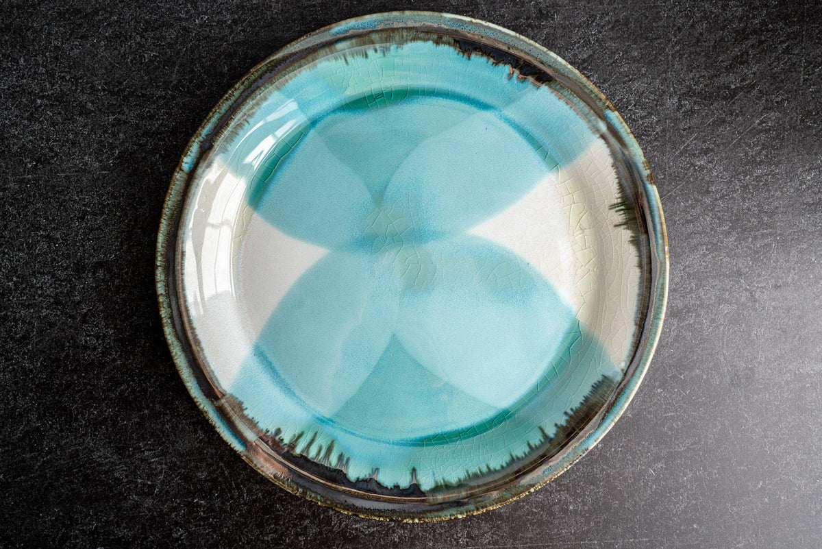 Thrown dinner plate by Edgecomb Potters