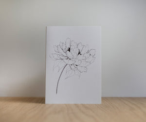 Hidden Peony greeting card by Edgecomb Potters