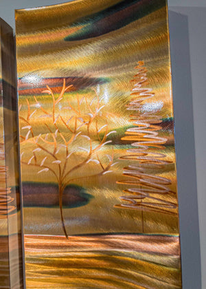Copper Forest 26x36 Triptych by Copper Elements