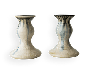 Candlesticks Short, pair Pottery by Edgecomb Potters